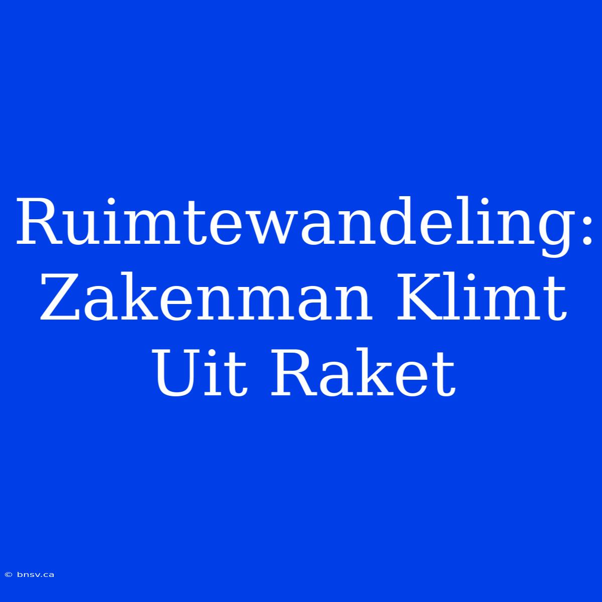 Ruimtewandeling: Zakenman Klimt Uit Raket