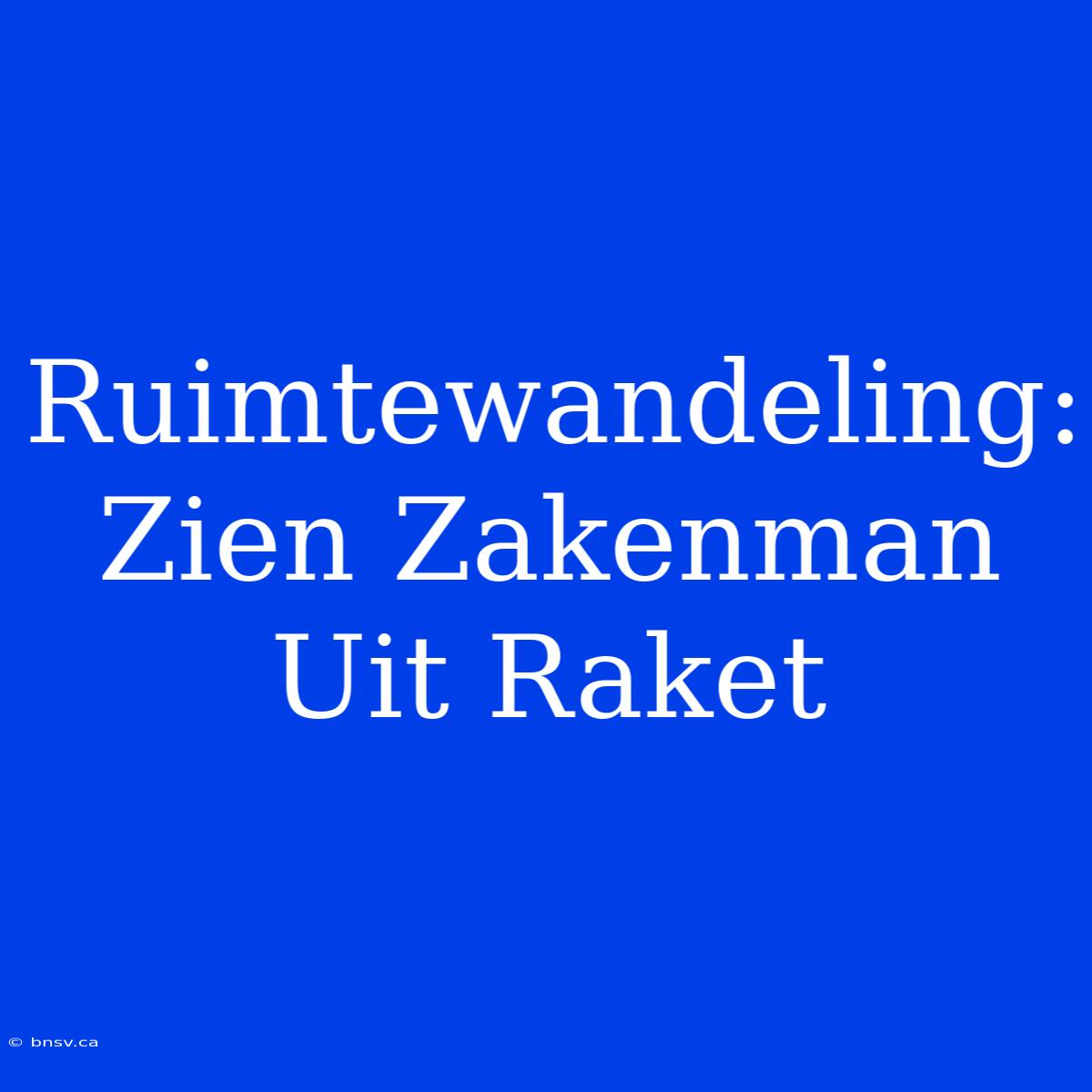 Ruimtewandeling: Zien Zakenman Uit Raket