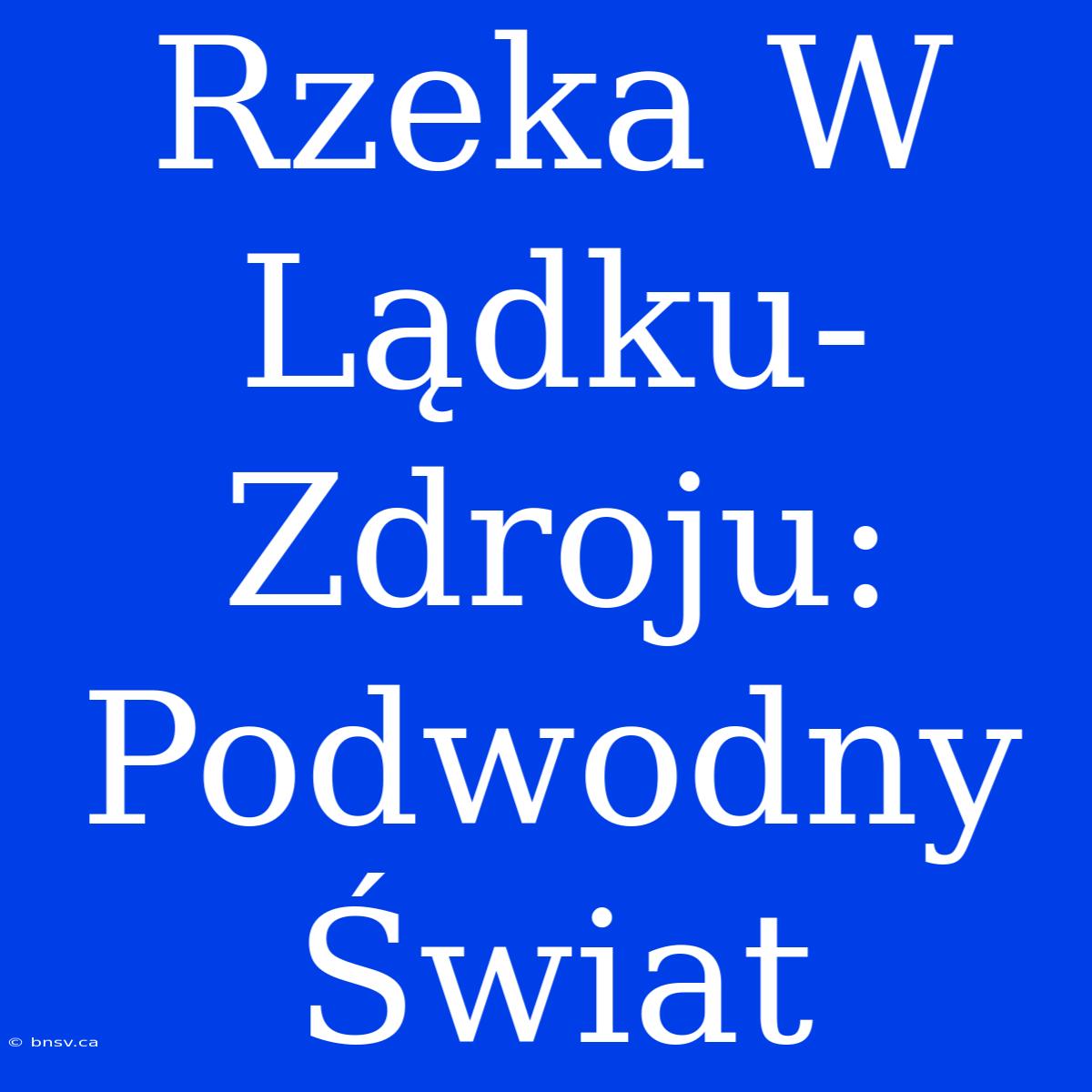 Rzeka W Lądku-Zdroju: Podwodny Świat