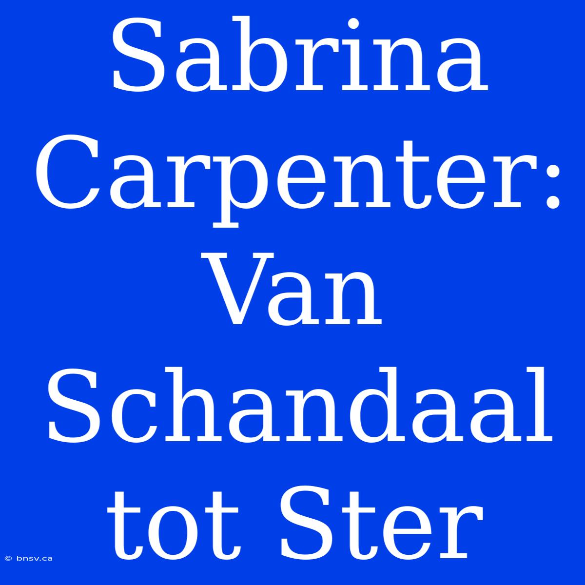 Sabrina Carpenter: Van Schandaal Tot Ster