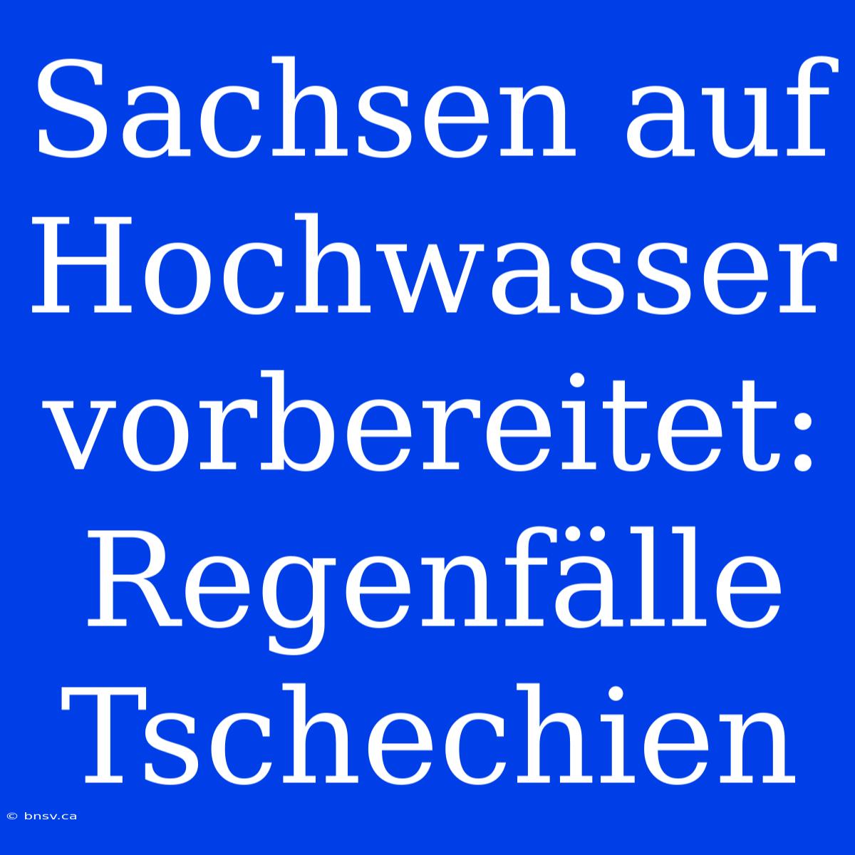 Sachsen Auf Hochwasser Vorbereitet: Regenfälle Tschechien