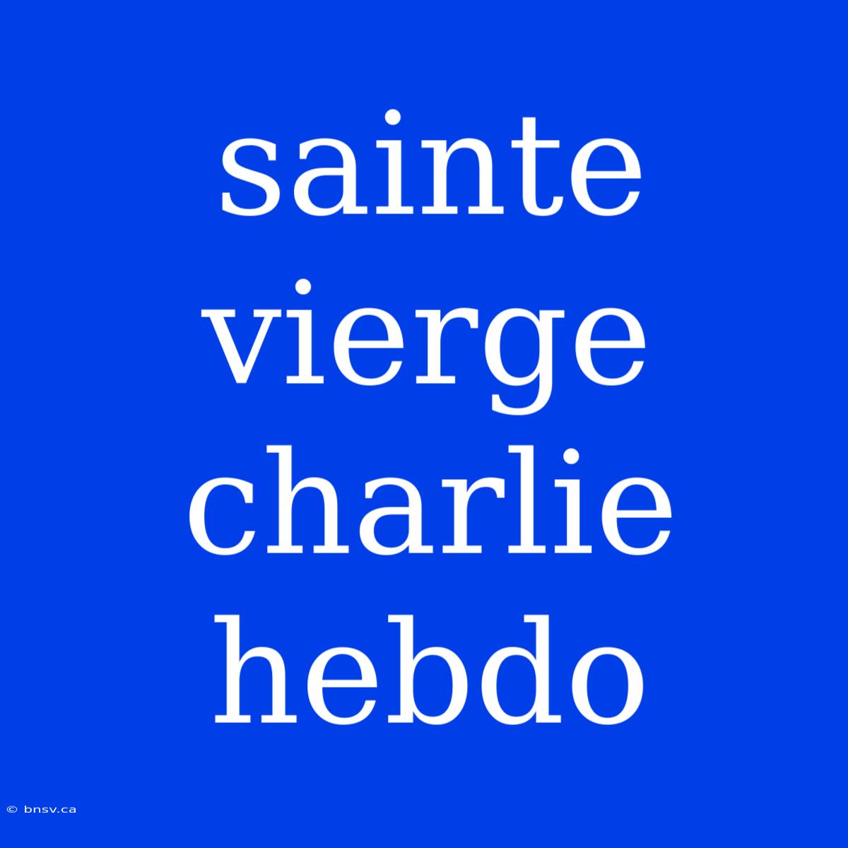 Sainte Vierge Charlie Hebdo