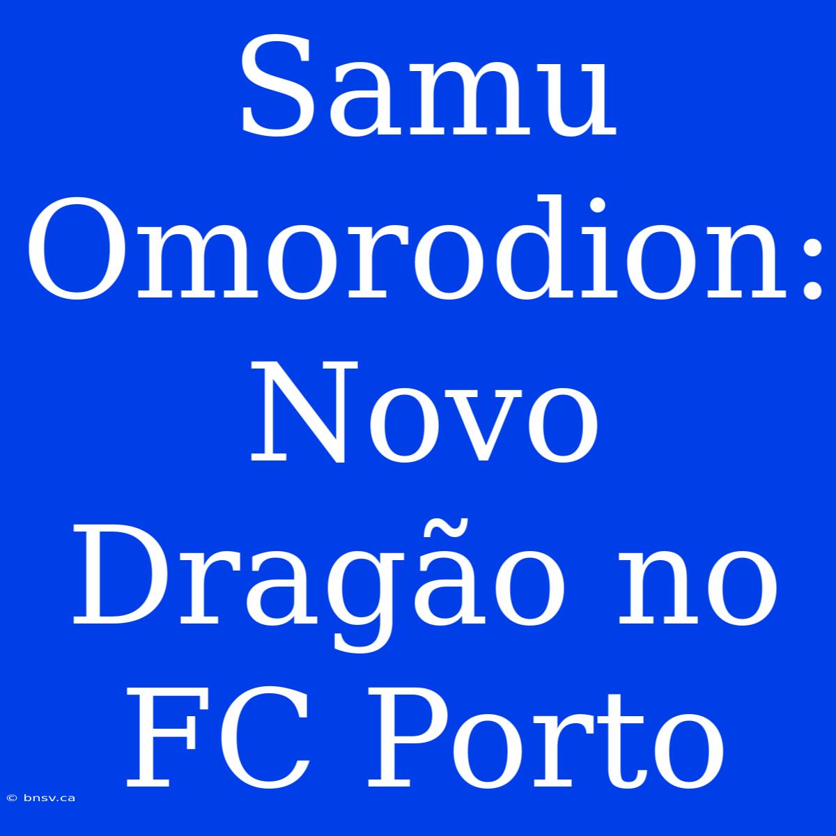 Samu Omorodion: Novo Dragão No FC Porto