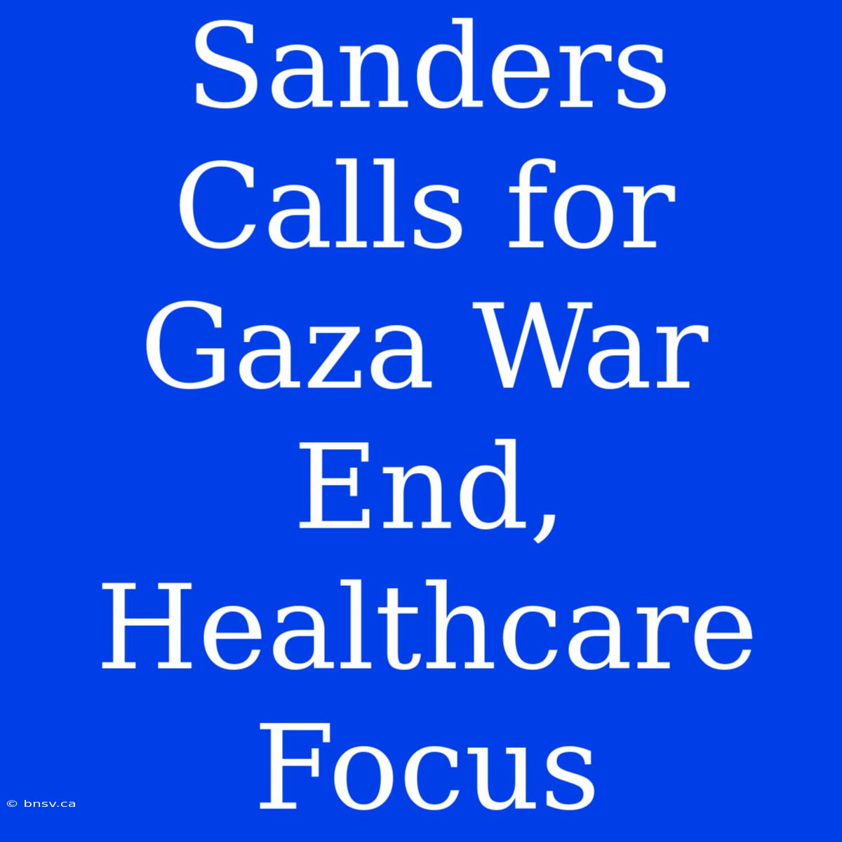 Sanders Calls For Gaza War End, Healthcare Focus