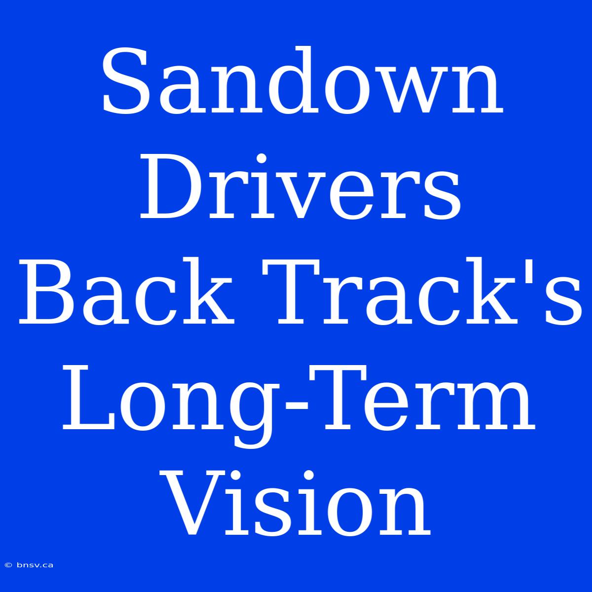 Sandown Drivers  Back Track's Long-Term Vision