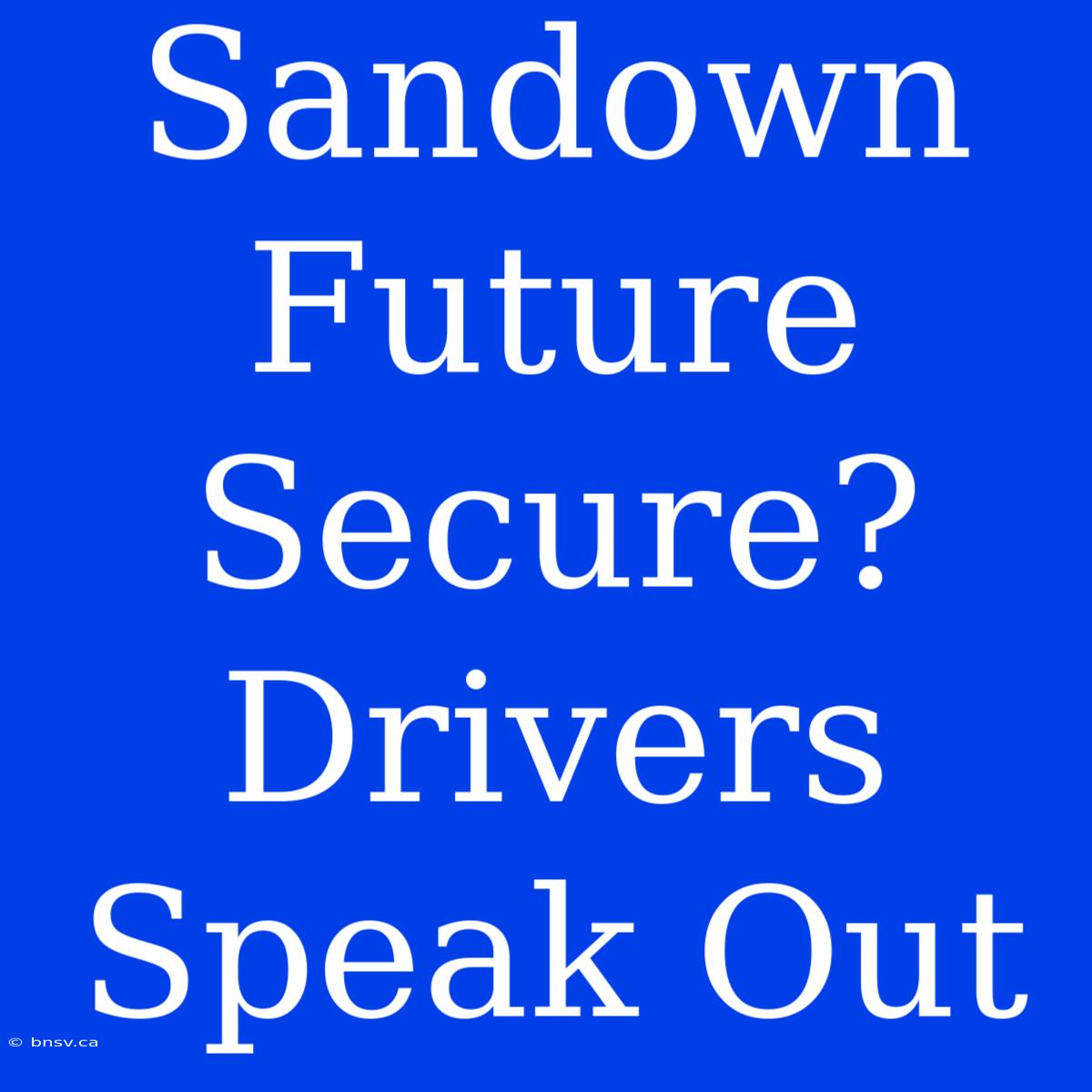 Sandown Future Secure? Drivers Speak Out