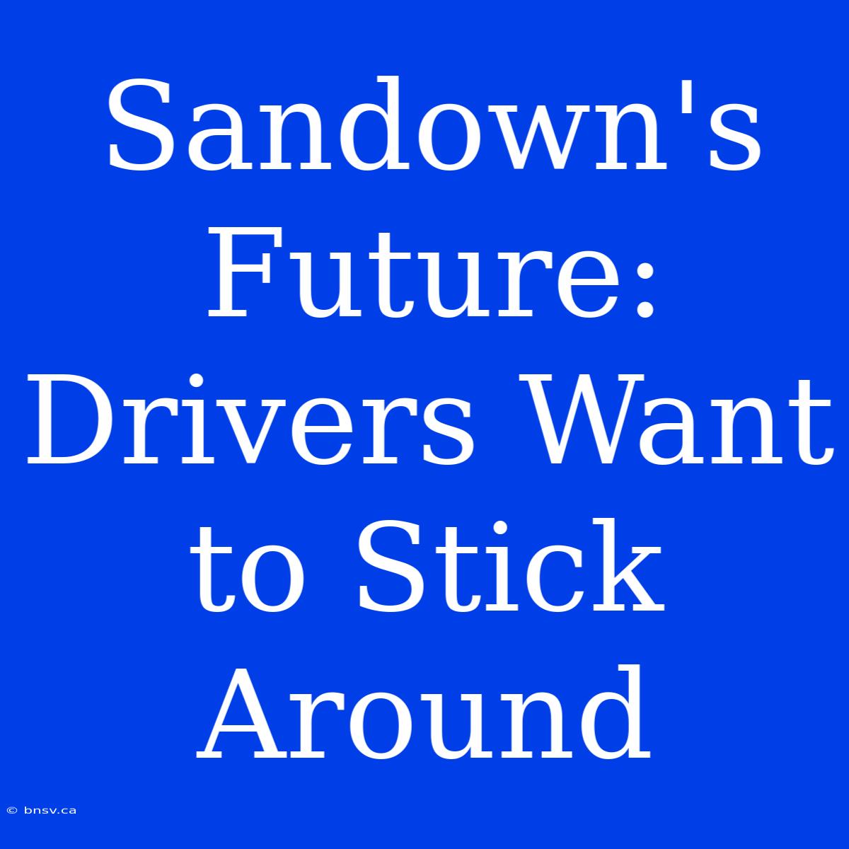 Sandown's Future: Drivers Want To Stick Around