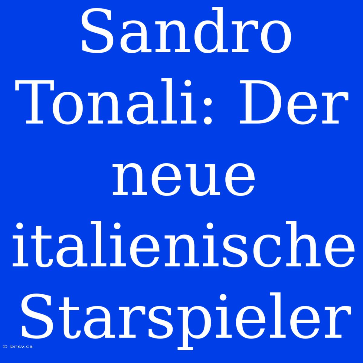 Sandro Tonali: Der Neue Italienische Starspieler