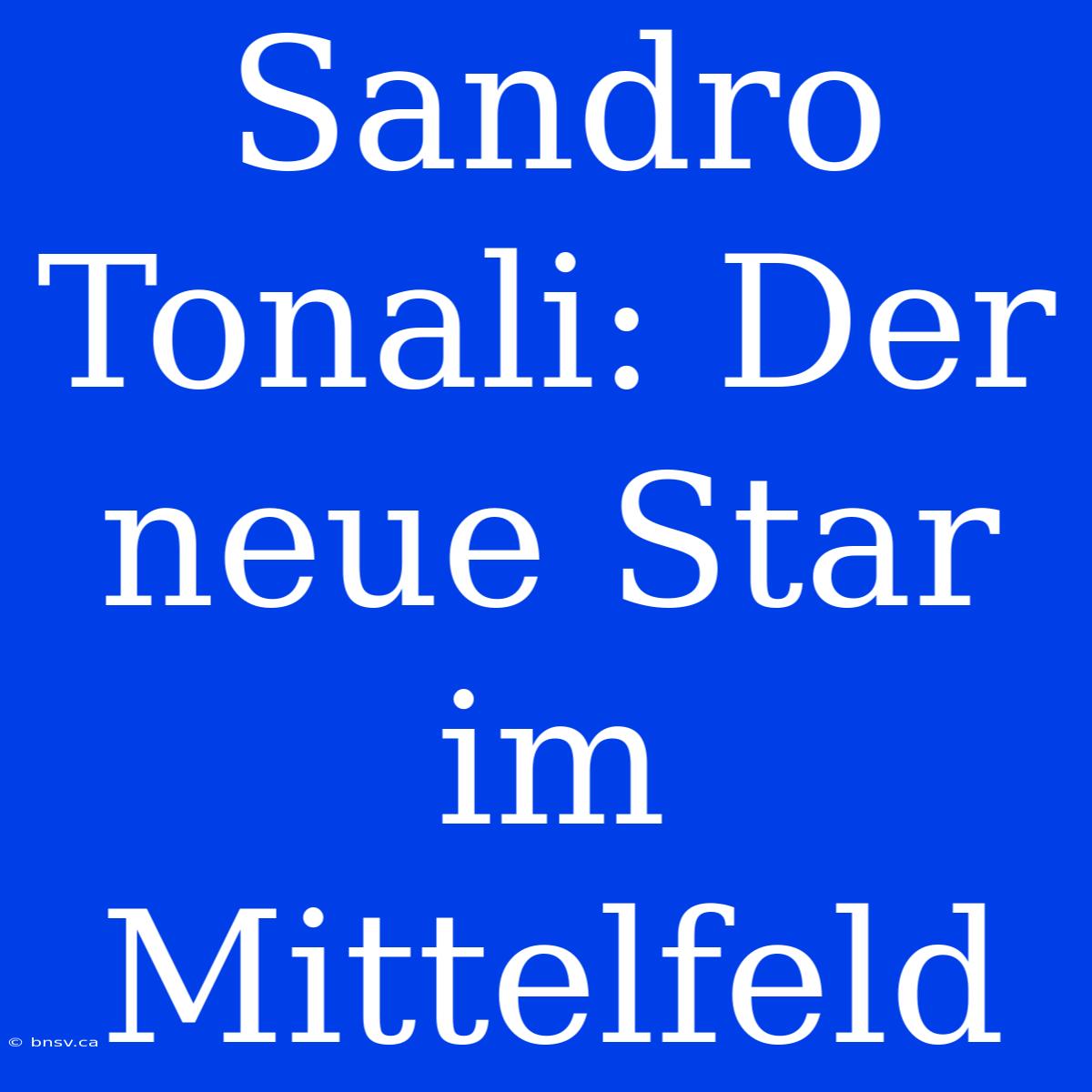 Sandro Tonali: Der Neue Star Im Mittelfeld