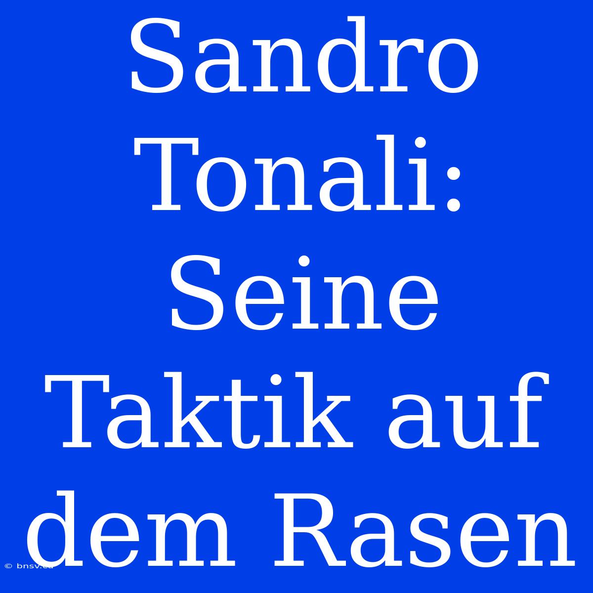 Sandro Tonali: Seine Taktik Auf Dem Rasen