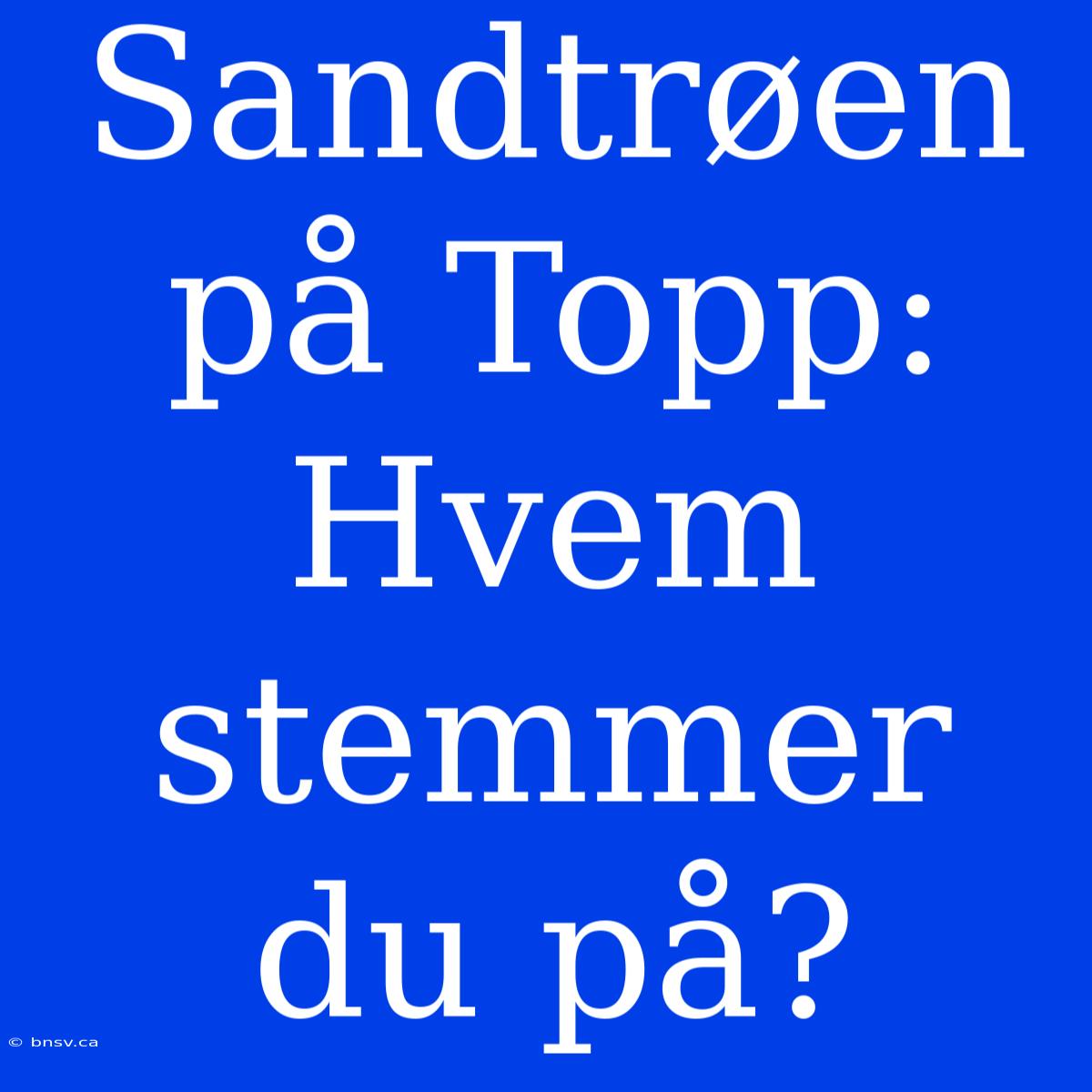 Sandtrøen På Topp: Hvem Stemmer Du På?