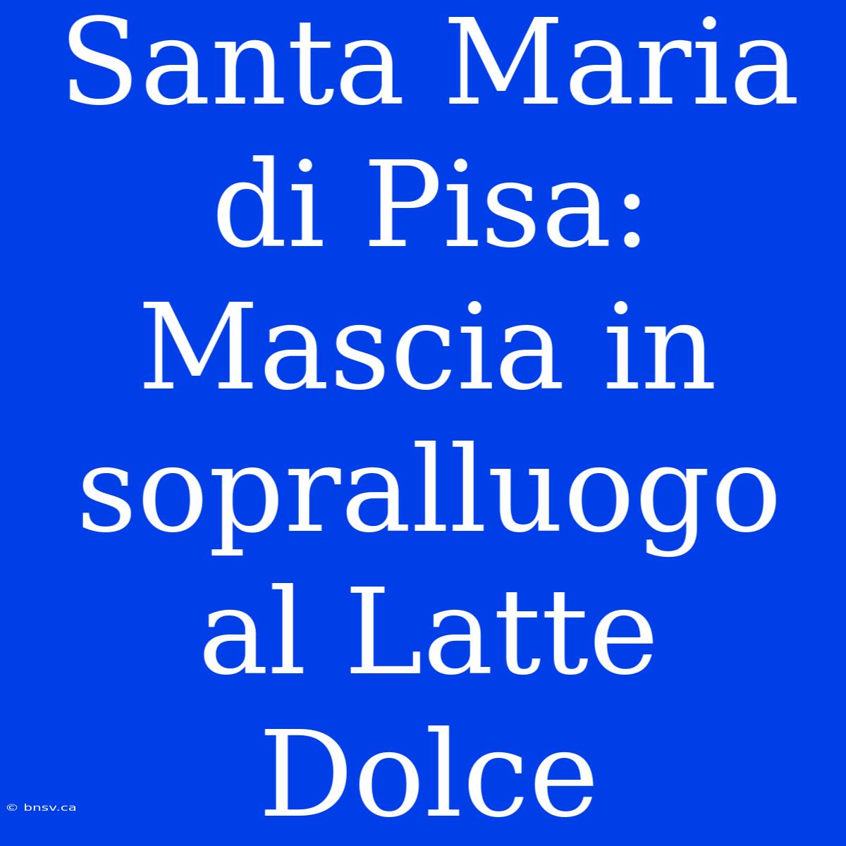 Santa Maria Di Pisa: Mascia In Sopralluogo Al Latte Dolce