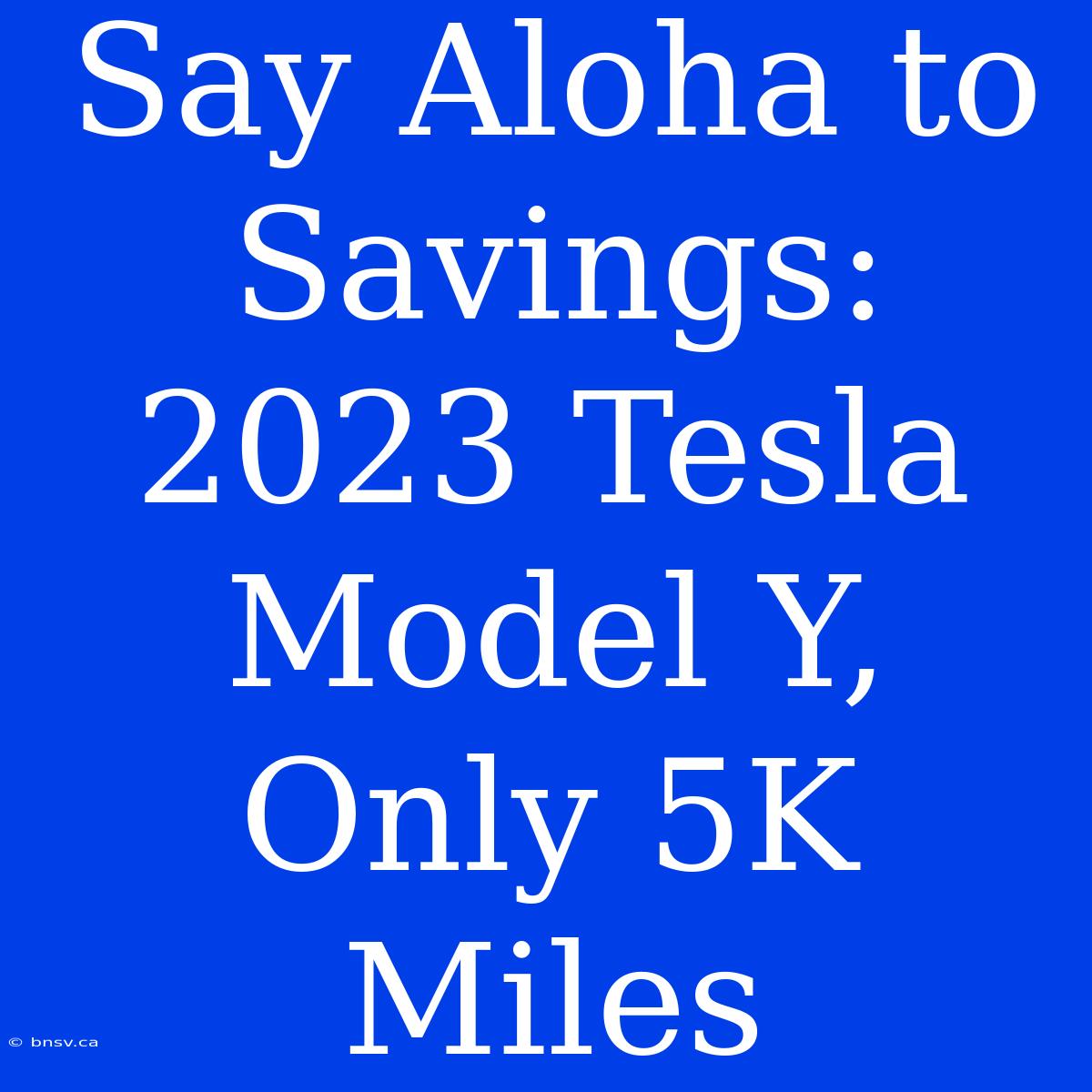 Say Aloha To Savings: 2023 Tesla Model Y, Only 5K Miles