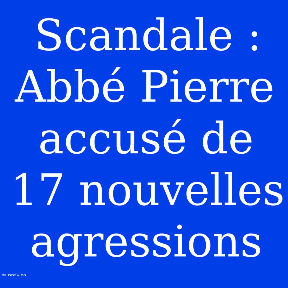 Scandale : Abbé Pierre Accusé De 17 Nouvelles Agressions