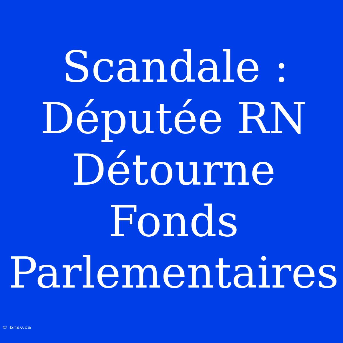 Scandale : Députée RN Détourne Fonds Parlementaires