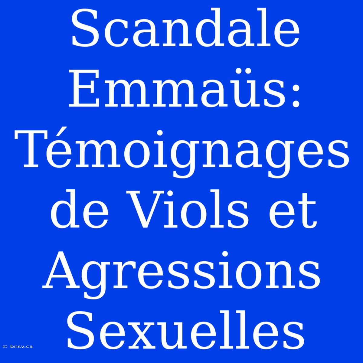 Scandale Emmaüs: Témoignages De Viols Et Agressions Sexuelles