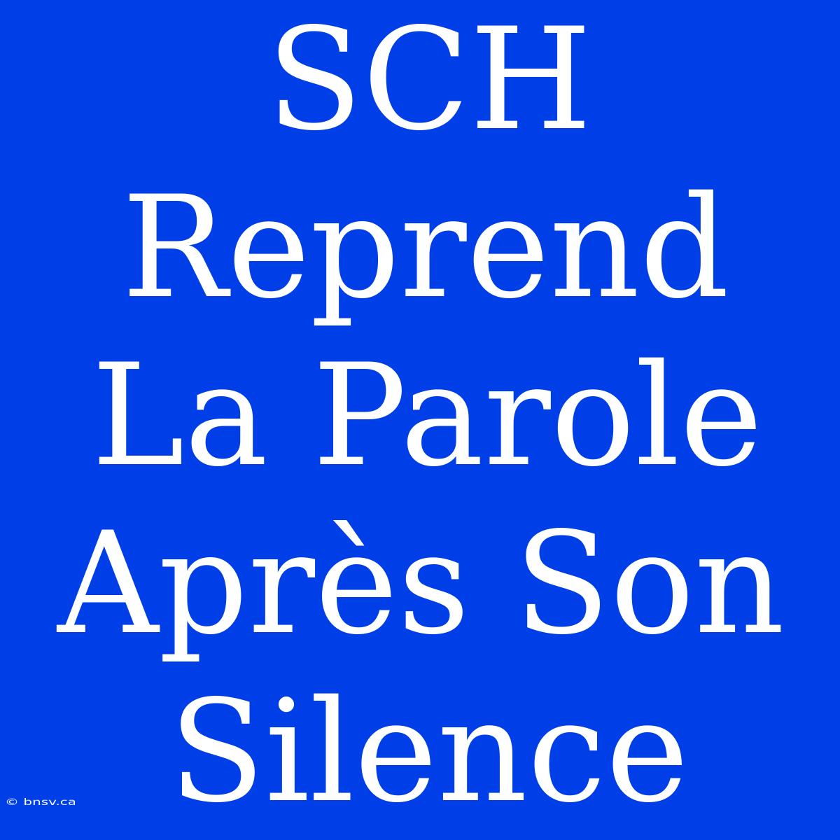 SCH Reprend La Parole Après Son Silence