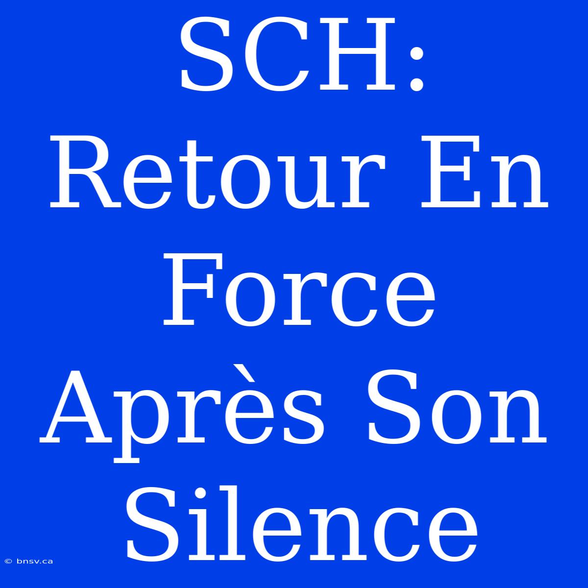 SCH: Retour En Force Après Son Silence