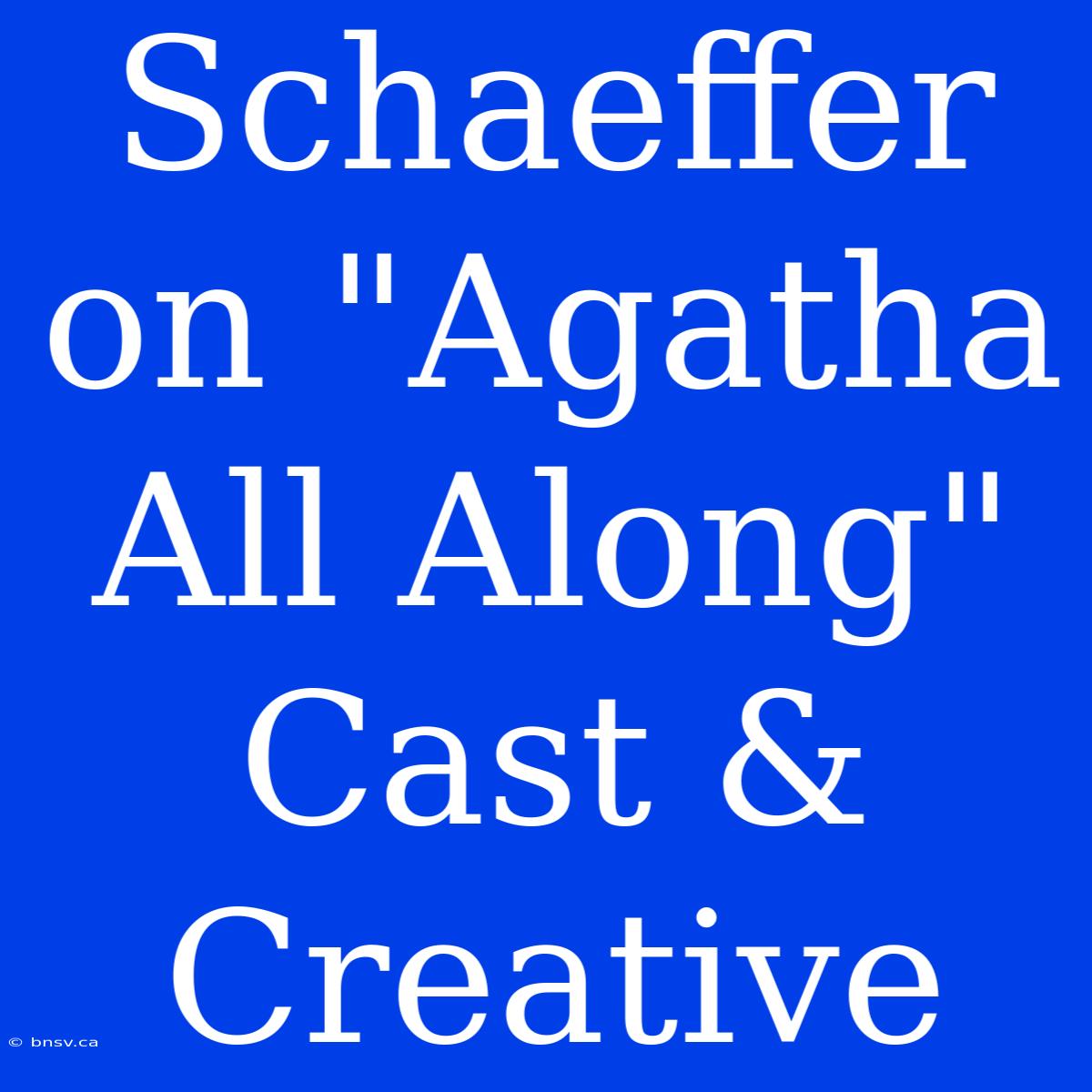 Schaeffer On 