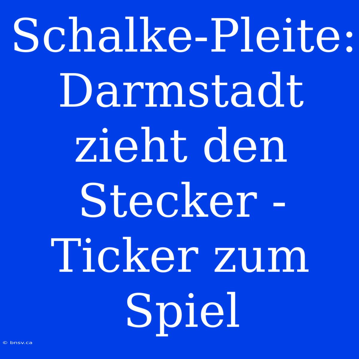 Schalke-Pleite: Darmstadt Zieht Den Stecker - Ticker Zum Spiel