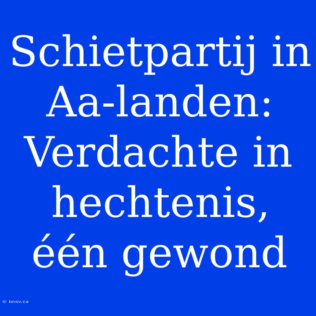 Schietpartij In Aa-landen: Verdachte In Hechtenis, Één Gewond