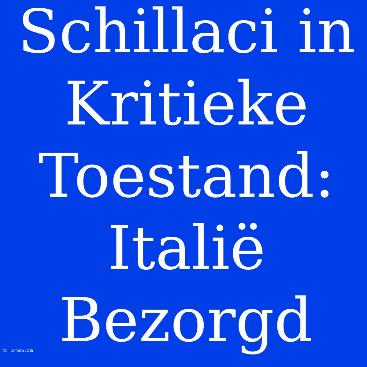 Schillaci In Kritieke Toestand: Italië Bezorgd