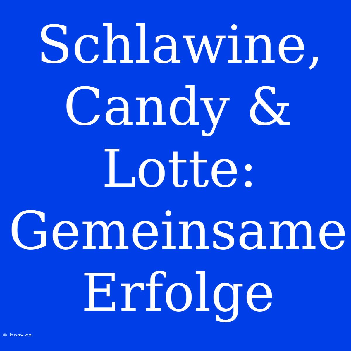 Schlawine, Candy & Lotte: Gemeinsame Erfolge