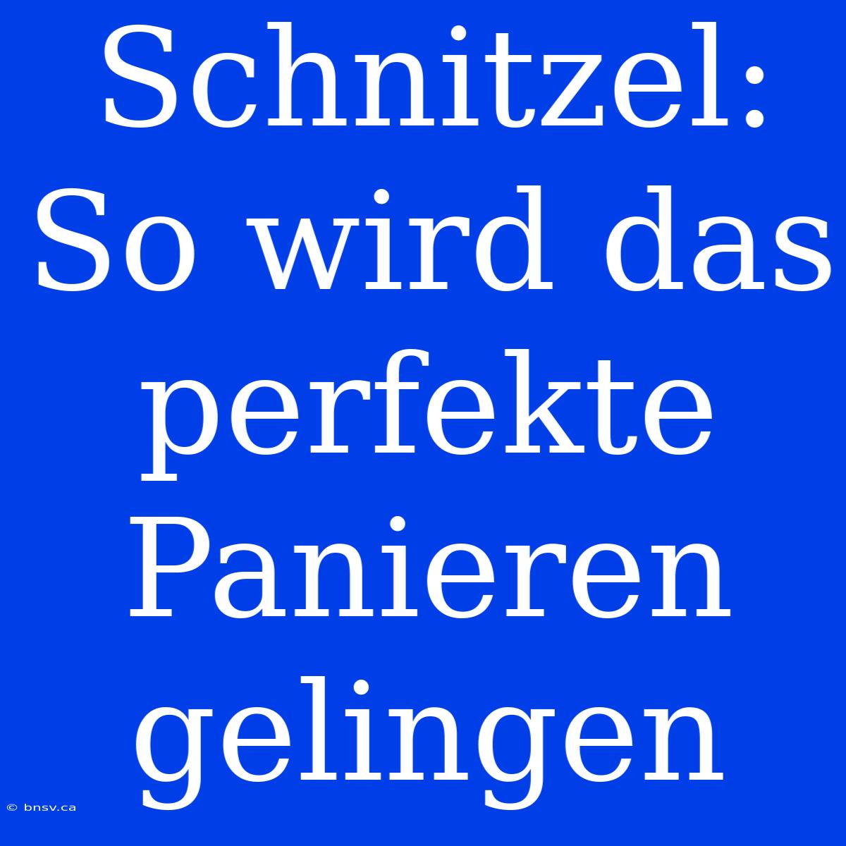 Schnitzel: So Wird Das Perfekte Panieren Gelingen