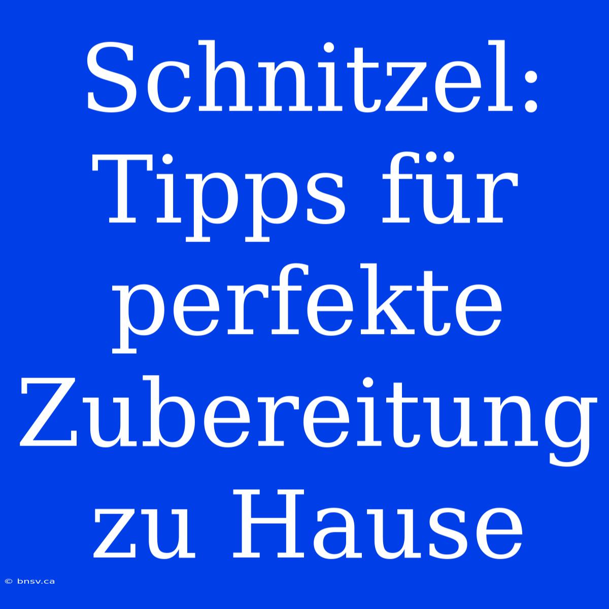 Schnitzel: Tipps Für Perfekte Zubereitung Zu Hause