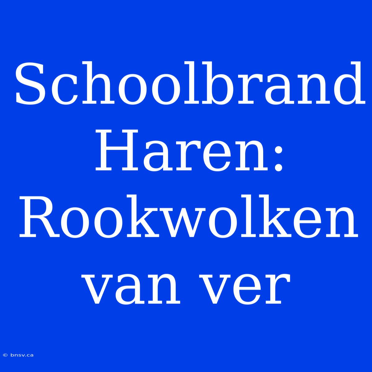 Schoolbrand Haren: Rookwolken Van Ver