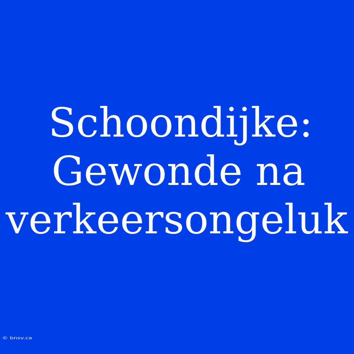 Schoondijke: Gewonde Na Verkeersongeluk