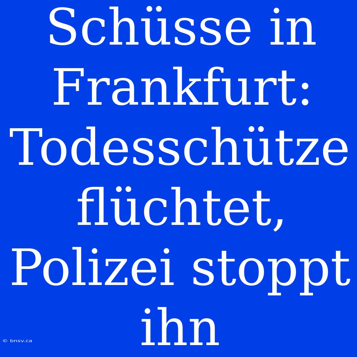 Schüsse In Frankfurt: Todesschütze Flüchtet, Polizei Stoppt Ihn