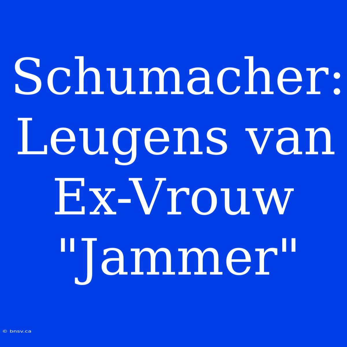 Schumacher: Leugens Van Ex-Vrouw 