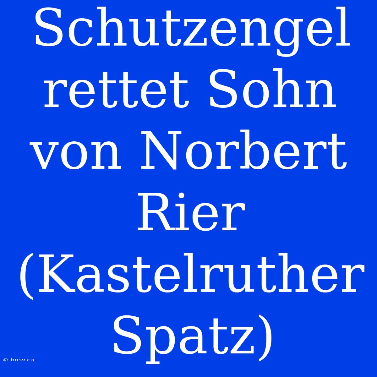 Schutzengel Rettet Sohn Von Norbert Rier (Kastelruther Spatz)