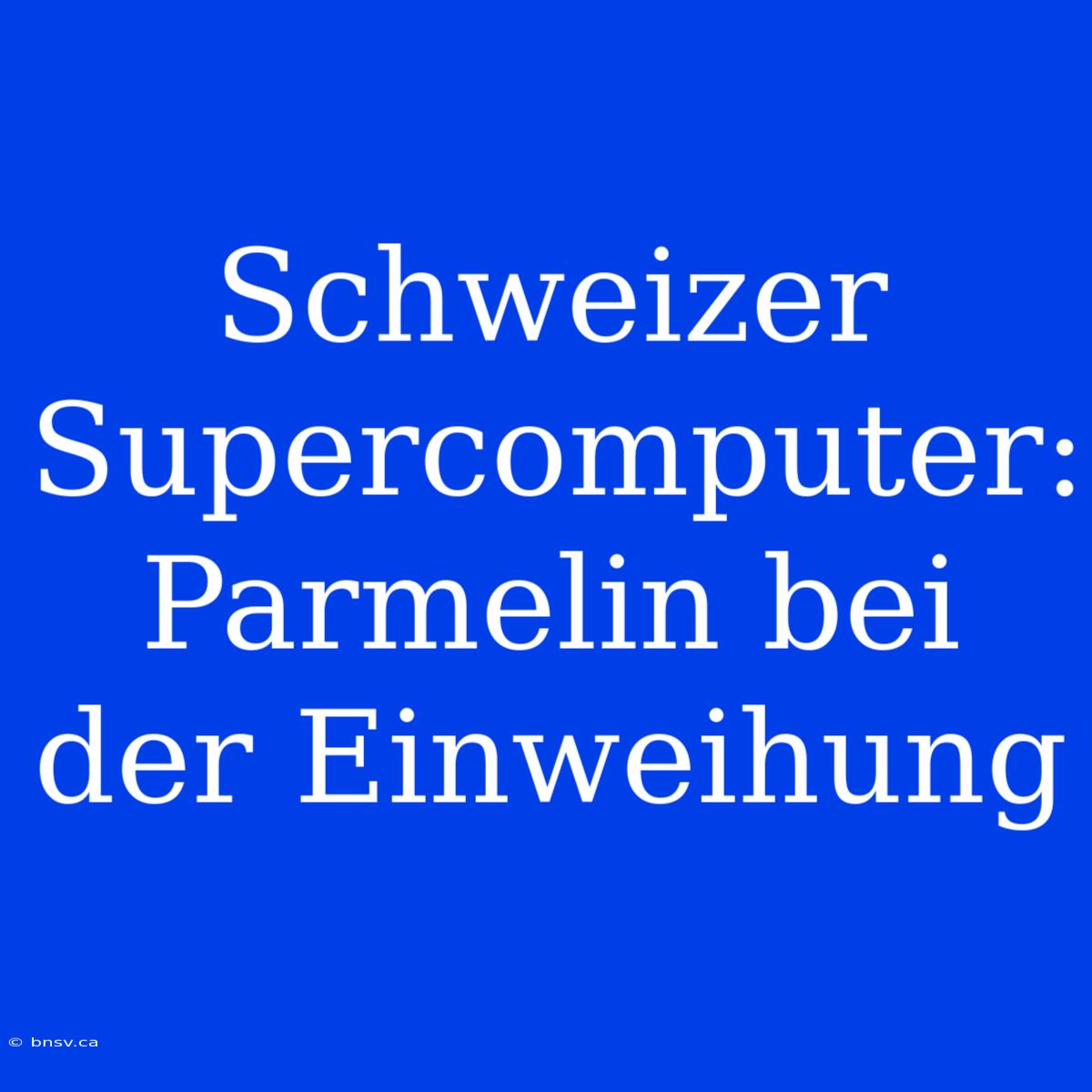 Schweizer Supercomputer: Parmelin Bei Der Einweihung