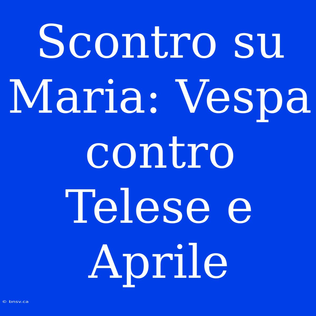 Scontro Su Maria: Vespa Contro Telese E Aprile