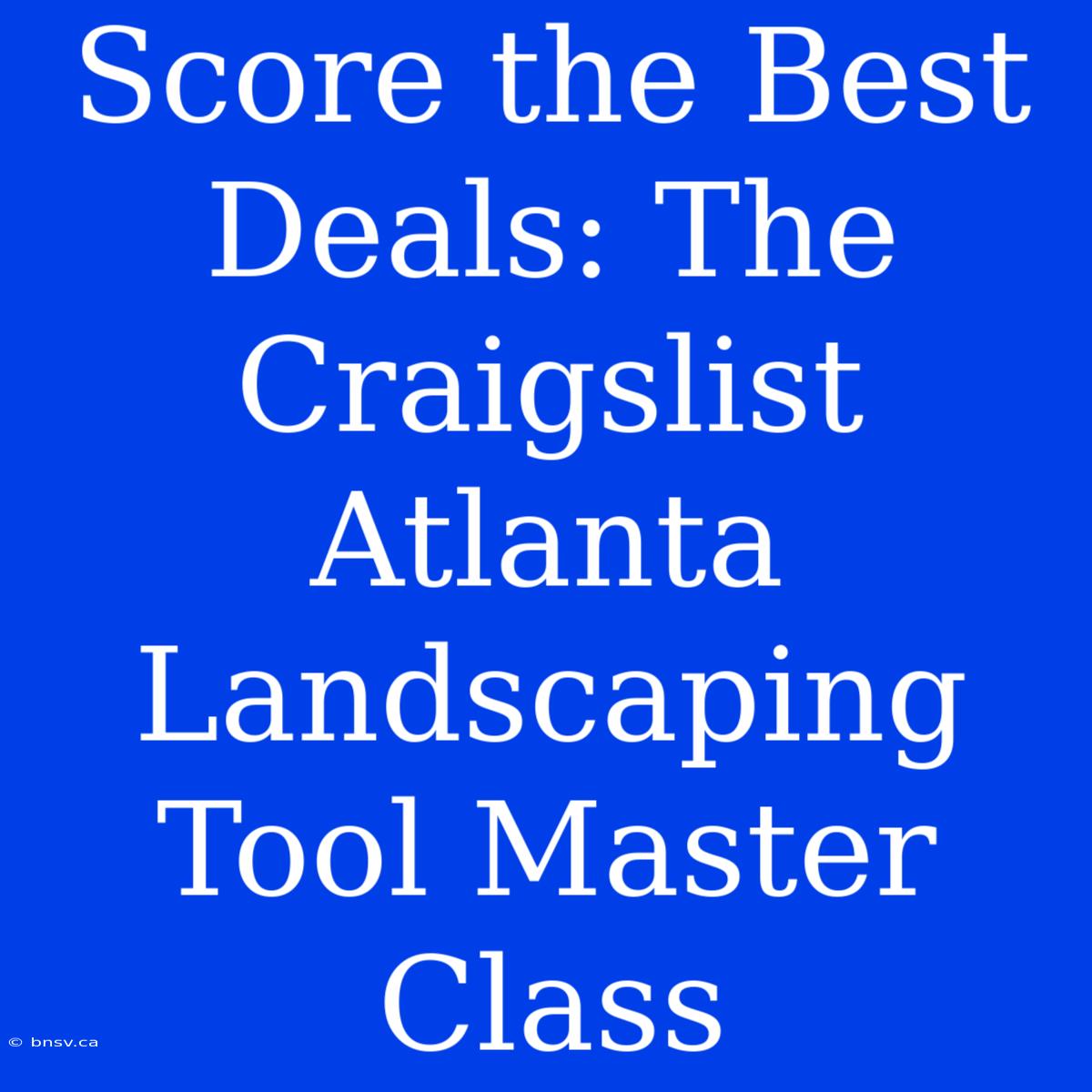 Score The Best Deals: The Craigslist Atlanta Landscaping Tool Master Class