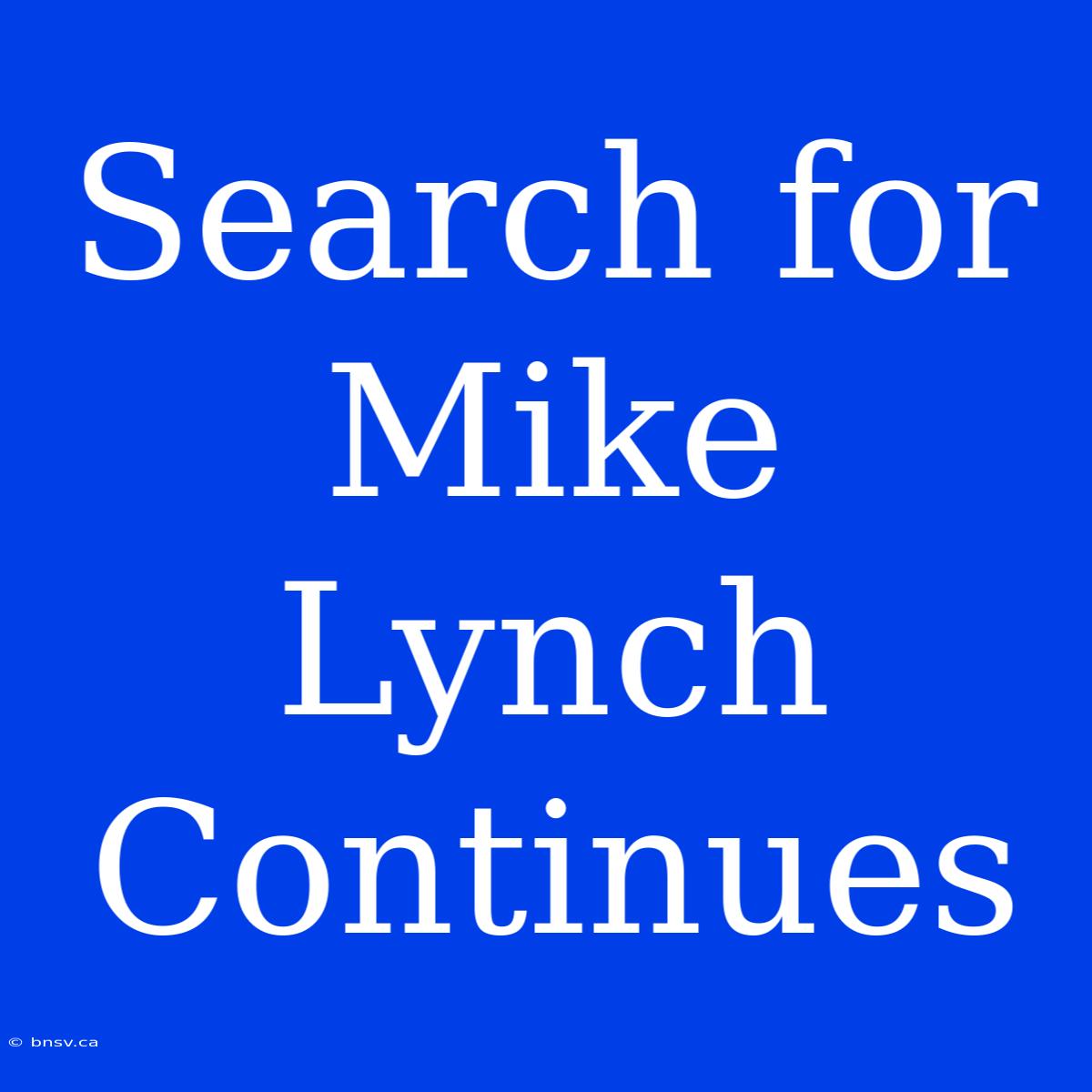 Search For Mike Lynch Continues