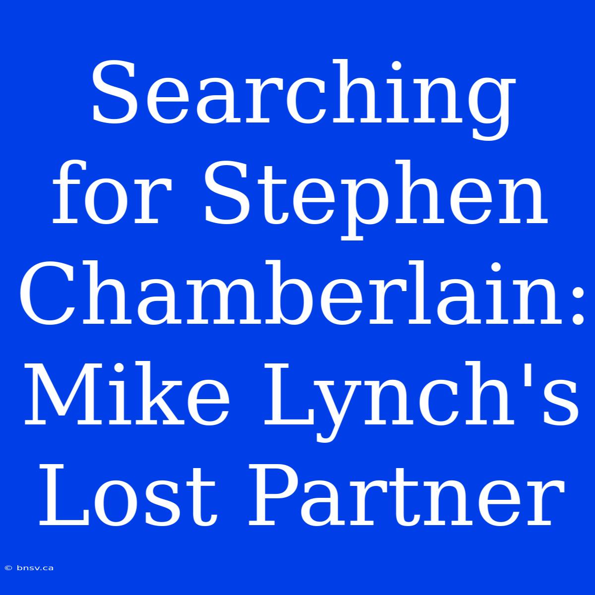 Searching For Stephen Chamberlain: Mike Lynch's Lost Partner