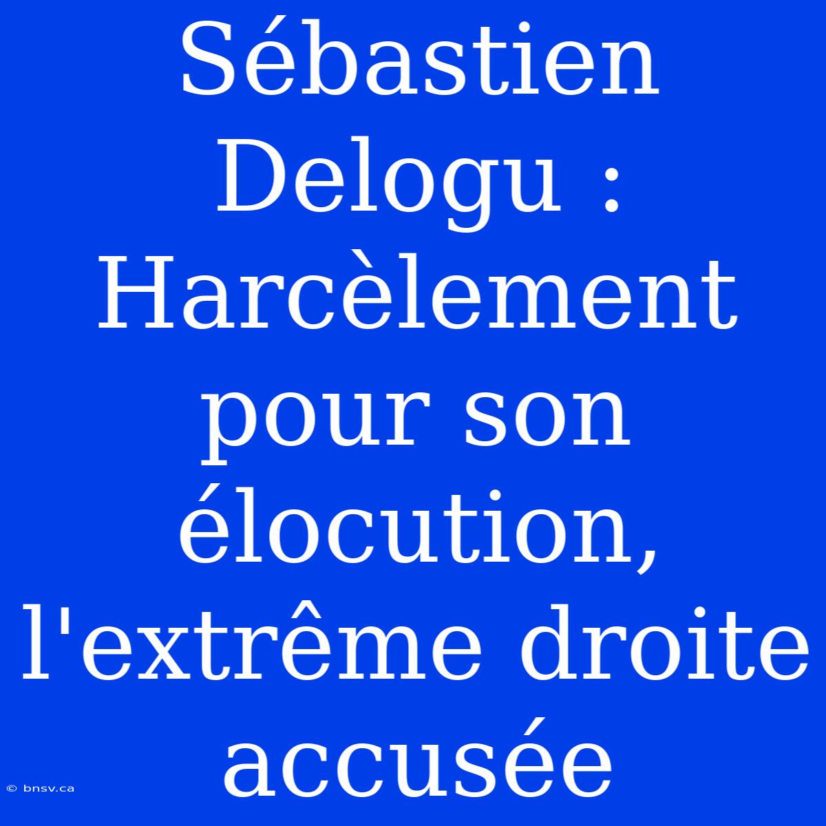 Sébastien Delogu : Harcèlement Pour Son Élocution, L'extrême Droite Accusée