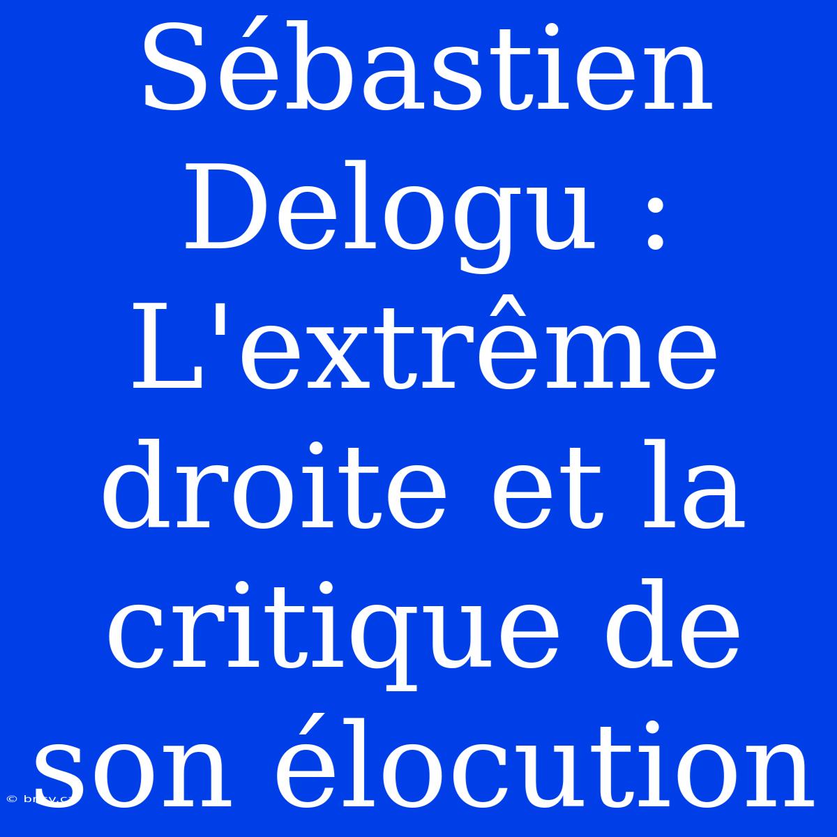 Sébastien Delogu : L'extrême Droite Et La Critique De Son Élocution