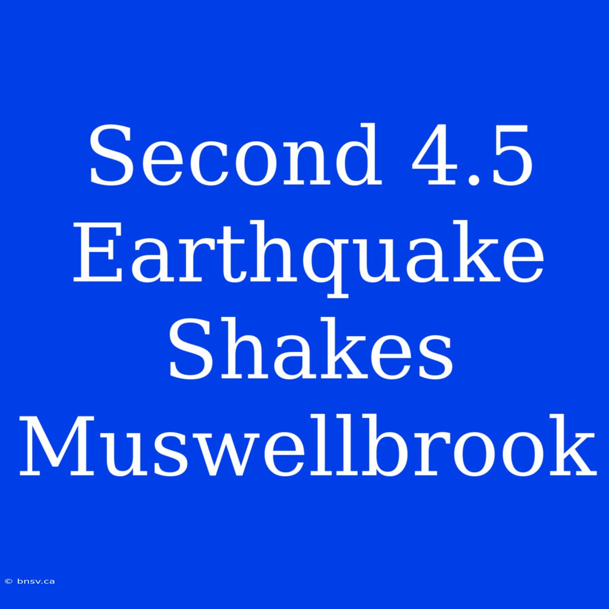 Second 4.5 Earthquake Shakes Muswellbrook