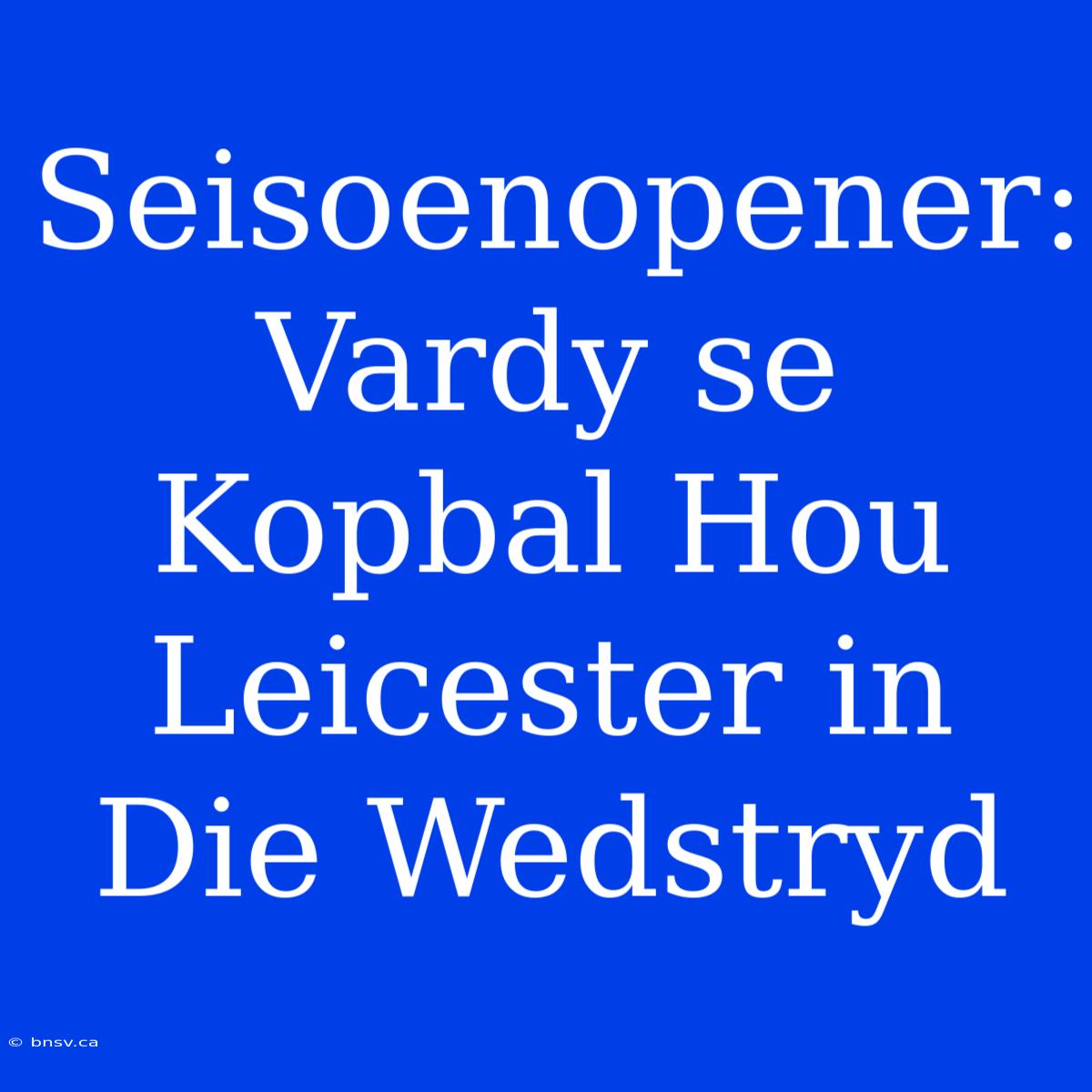 Seisoenopener: Vardy Se Kopbal Hou Leicester In Die Wedstryd