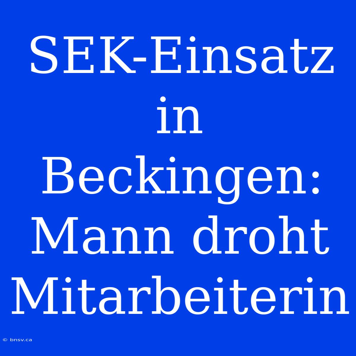 SEK-Einsatz In Beckingen: Mann Droht Mitarbeiterin