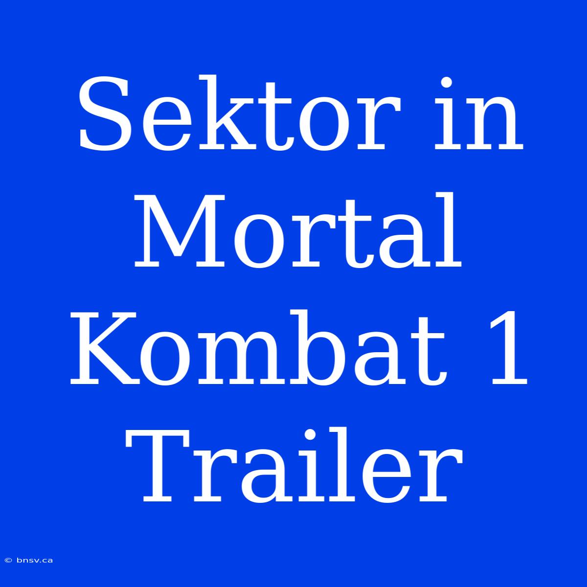 Sektor In Mortal Kombat 1 Trailer