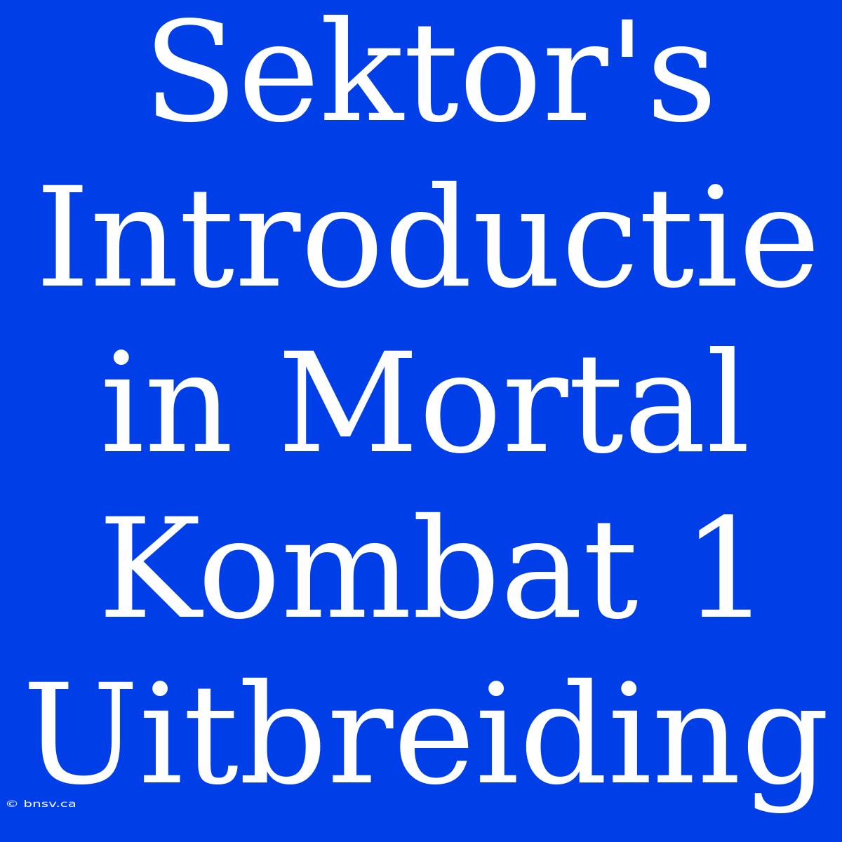 Sektor's Introductie In Mortal Kombat 1 Uitbreiding