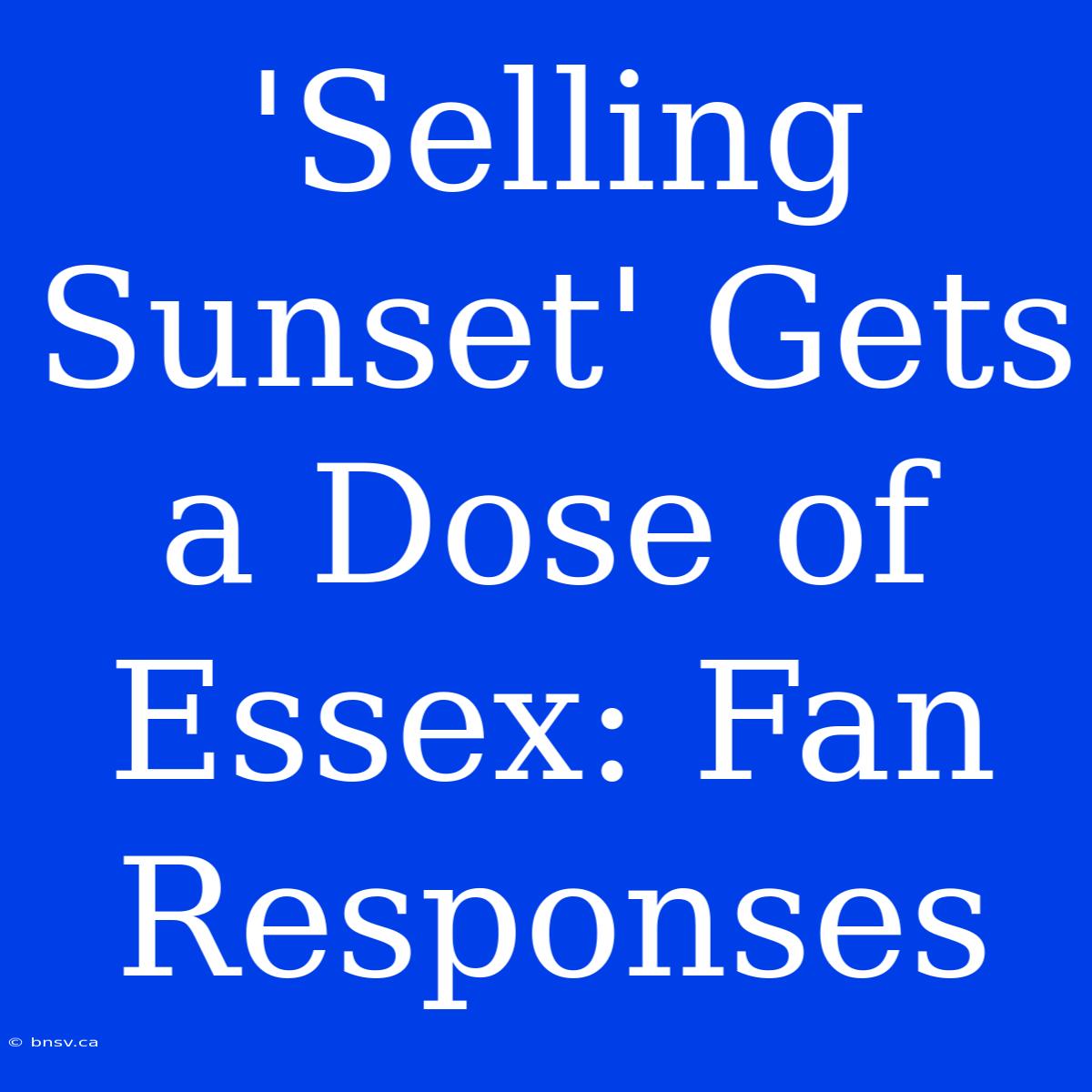 'Selling Sunset' Gets A Dose Of Essex: Fan Responses