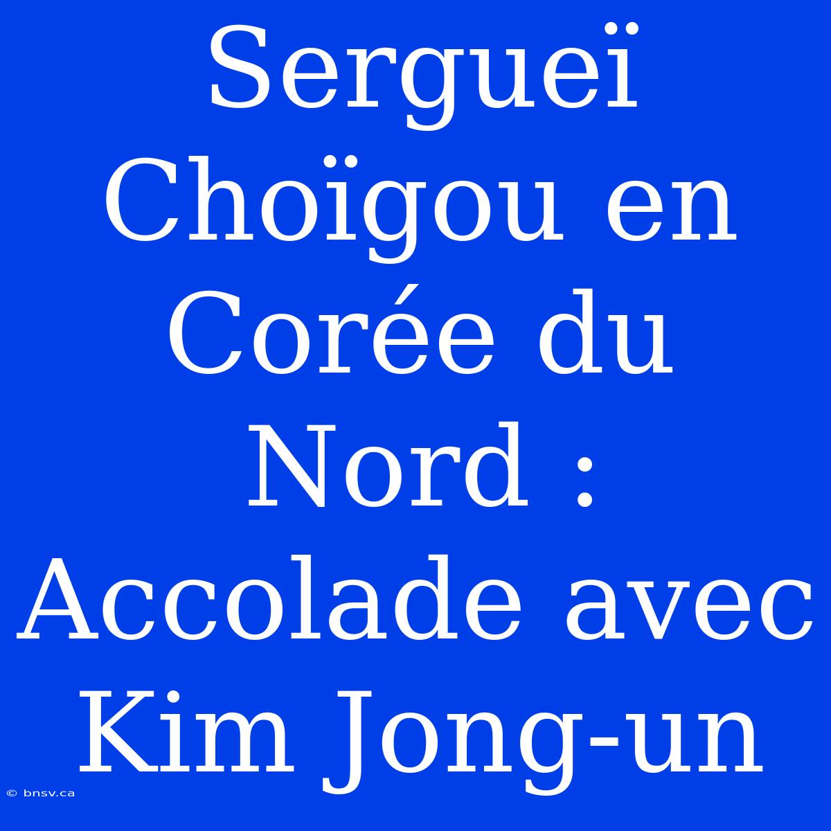 Sergueï Choïgou En Corée Du Nord : Accolade Avec Kim Jong-un