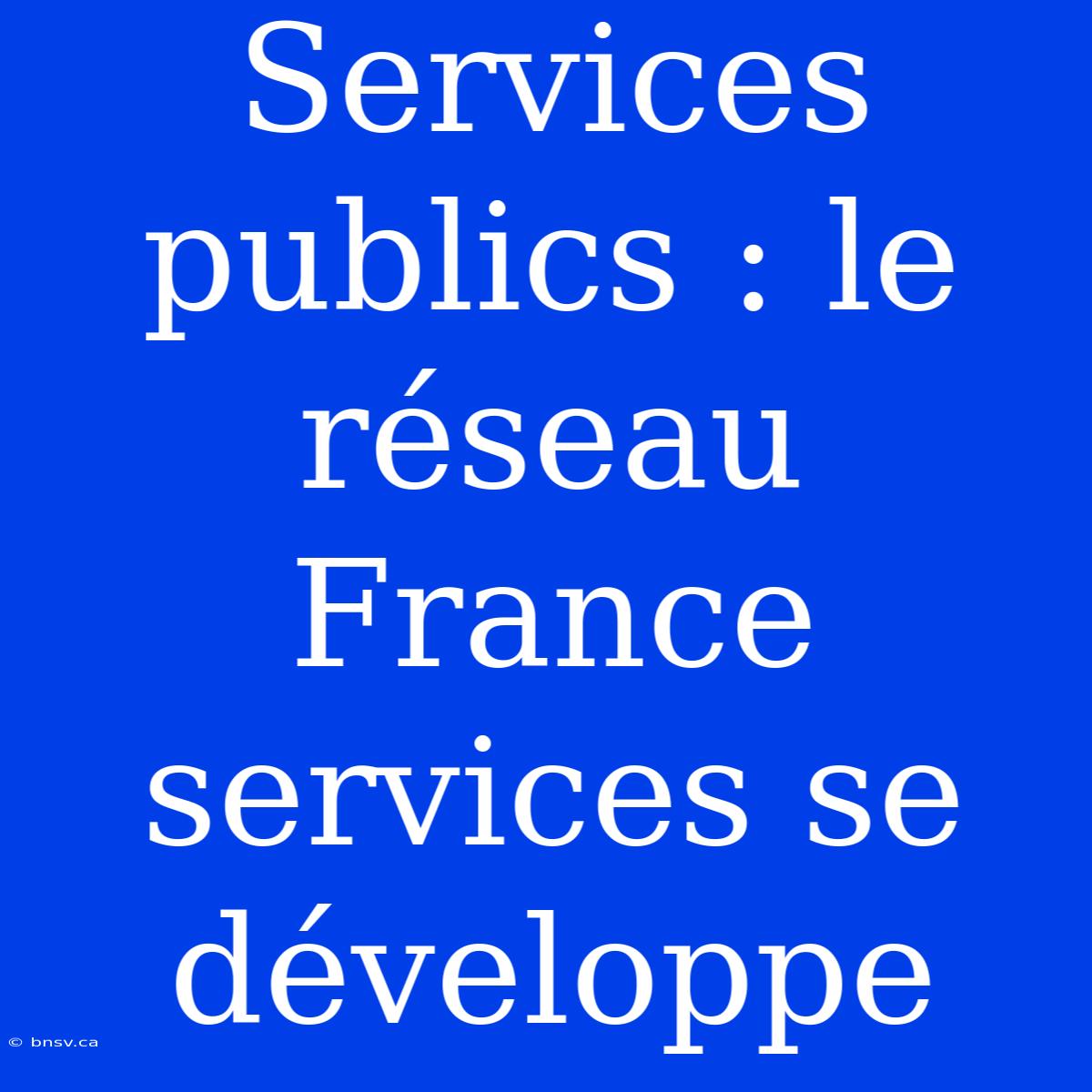 Services Publics : Le Réseau France Services Se Développe