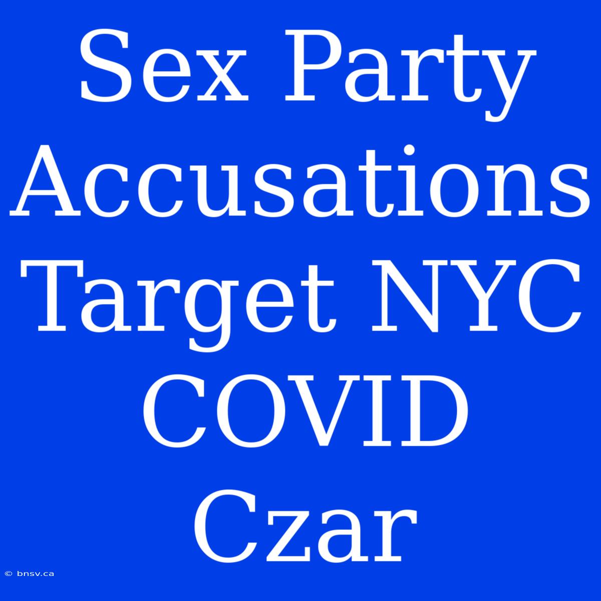 Sex Party Accusations Target NYC COVID Czar